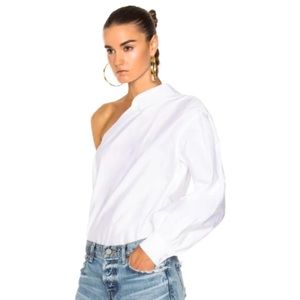 Jonathan Simkhai Stripe One Shoulder Blouse